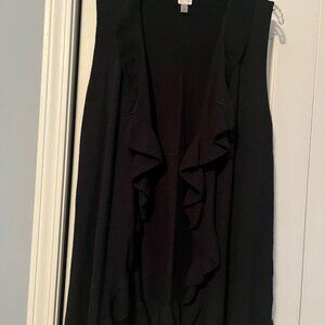 Black sweater duster cardigan